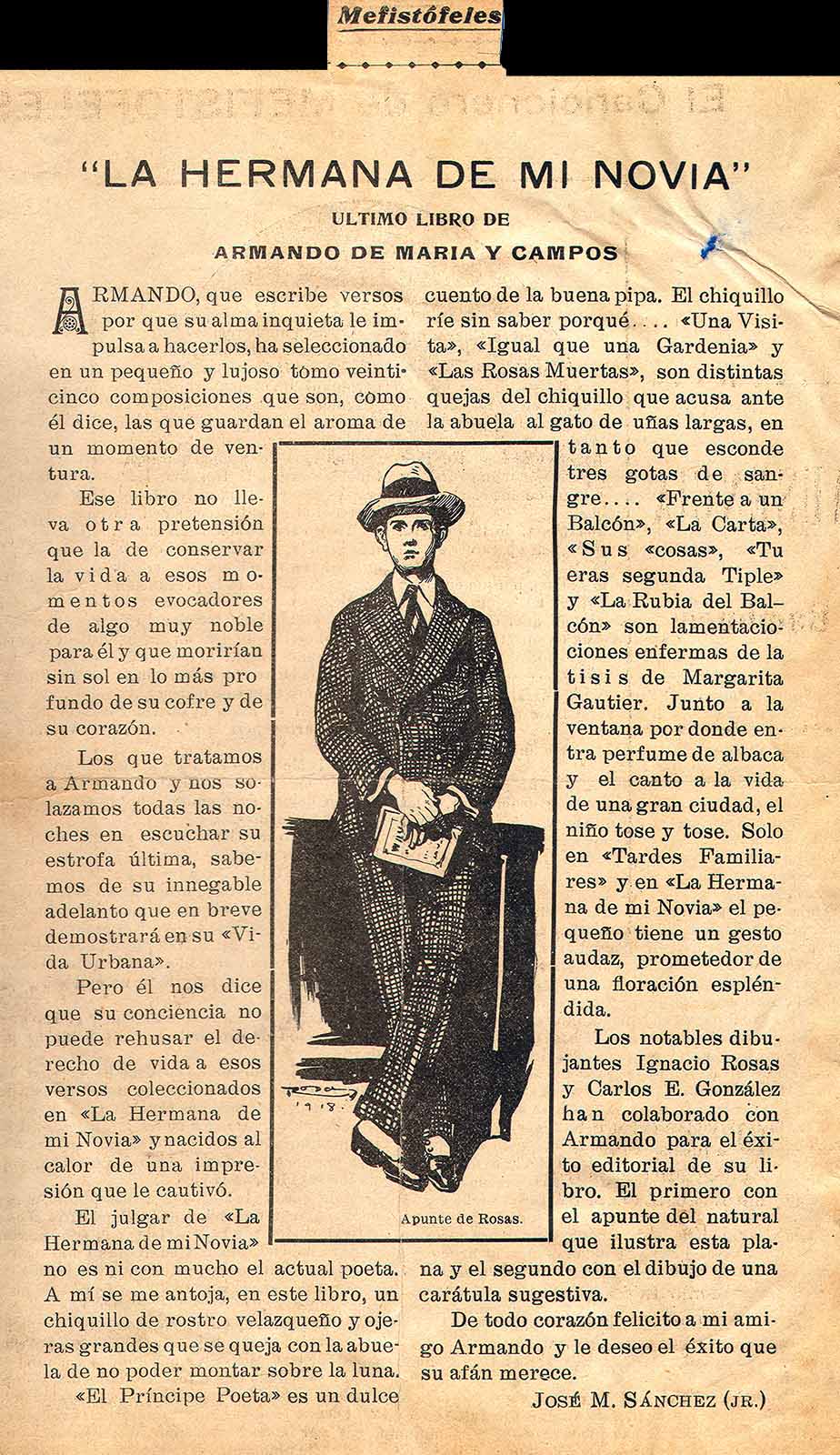 Reseña por José M. Sánchez Jr. de La hermana de mi novia. Mefistófeles, s/r. (PMC).