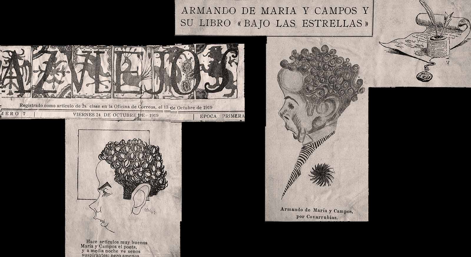 Armando de Maria y Campos y su libro Bajo las estrellas, s/r. (PMC).