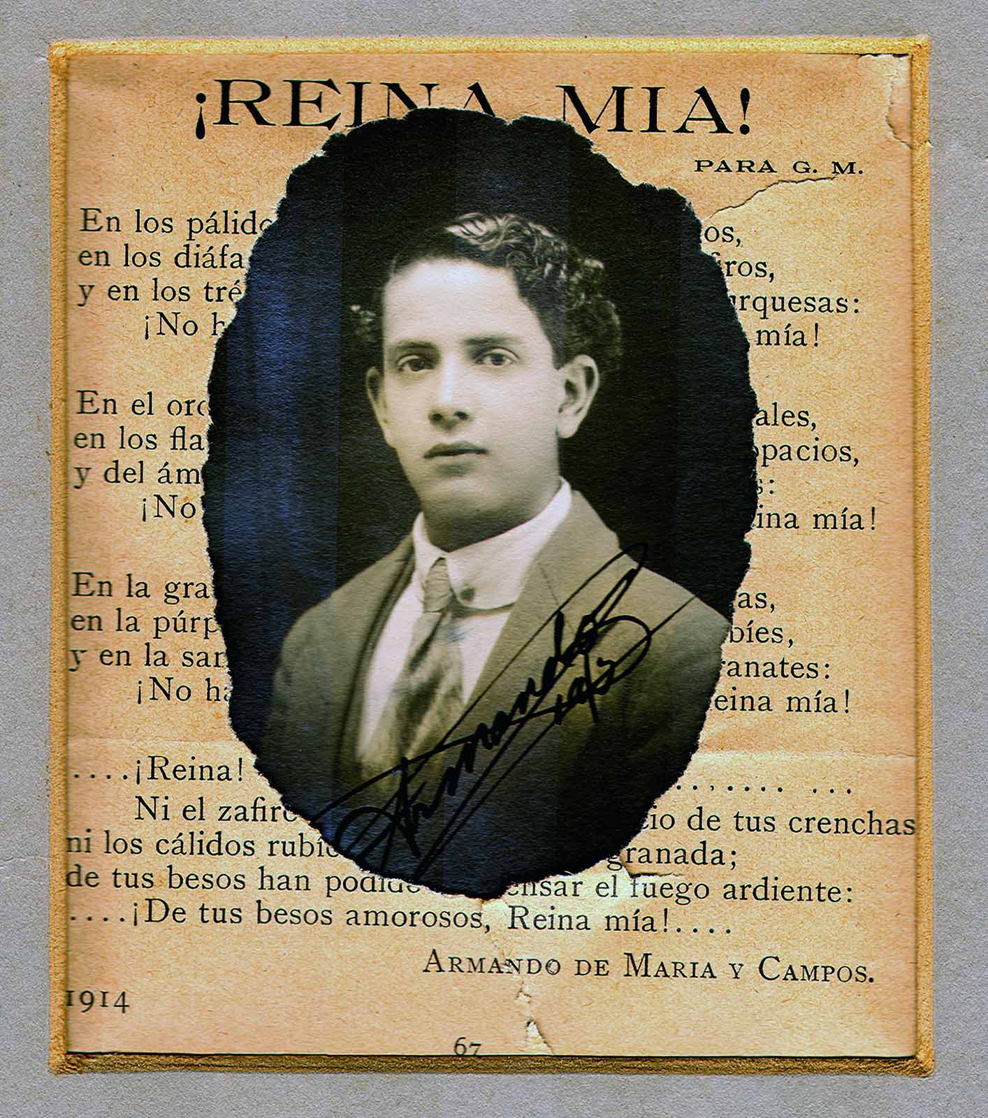 Soneto “¡Reina mía!” de Armando de Maria y Campos, s/r. (PMC).