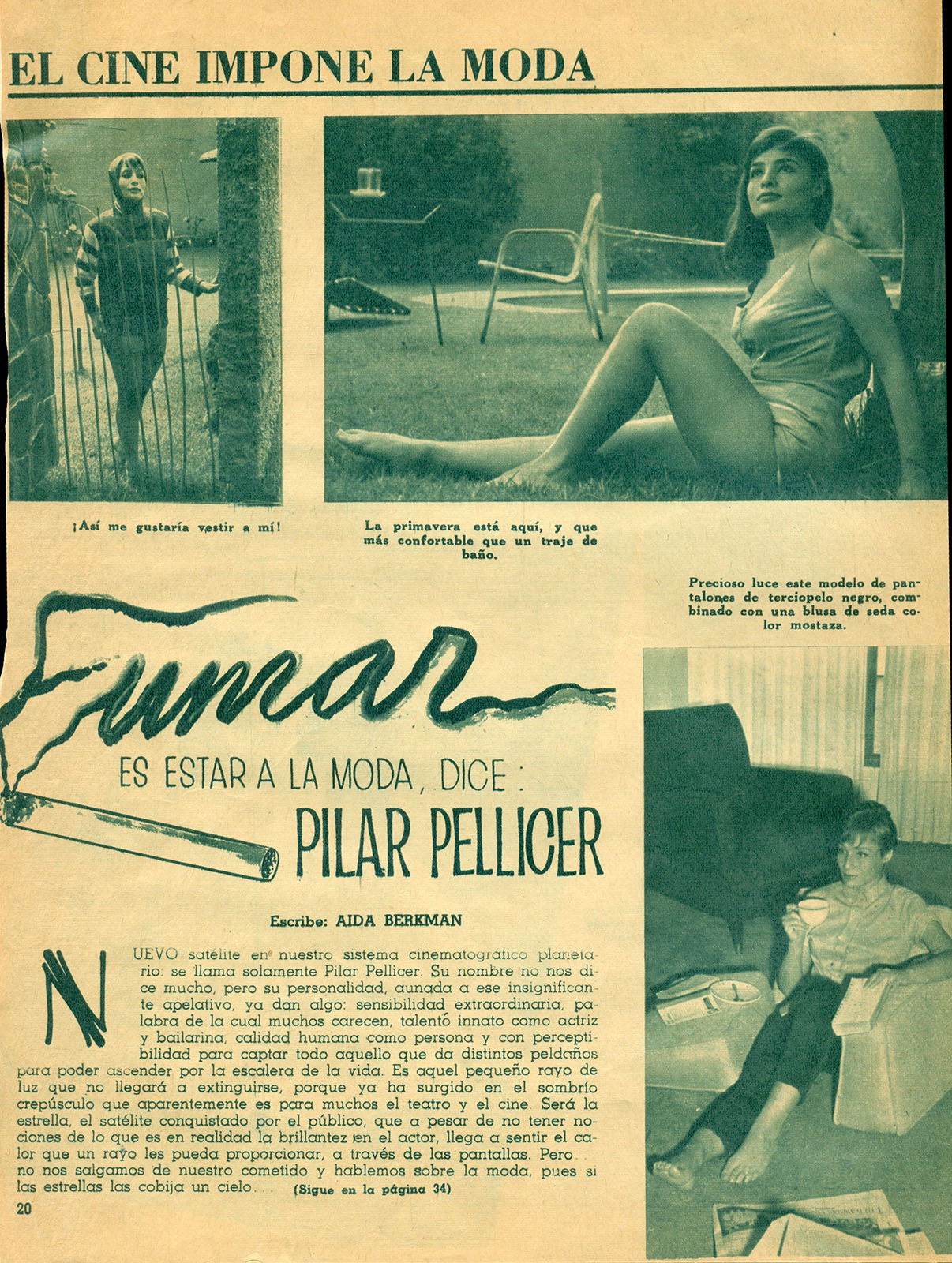 Aida Berkman, “Fumar es estar a la moda, dice Pilar Pellicer”