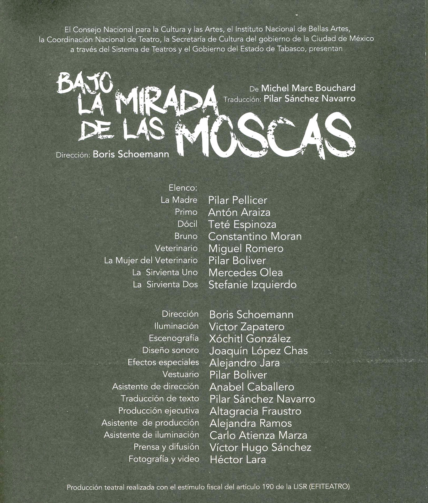 Bajo la mirada de las moscas de Michel Marc Bouchard